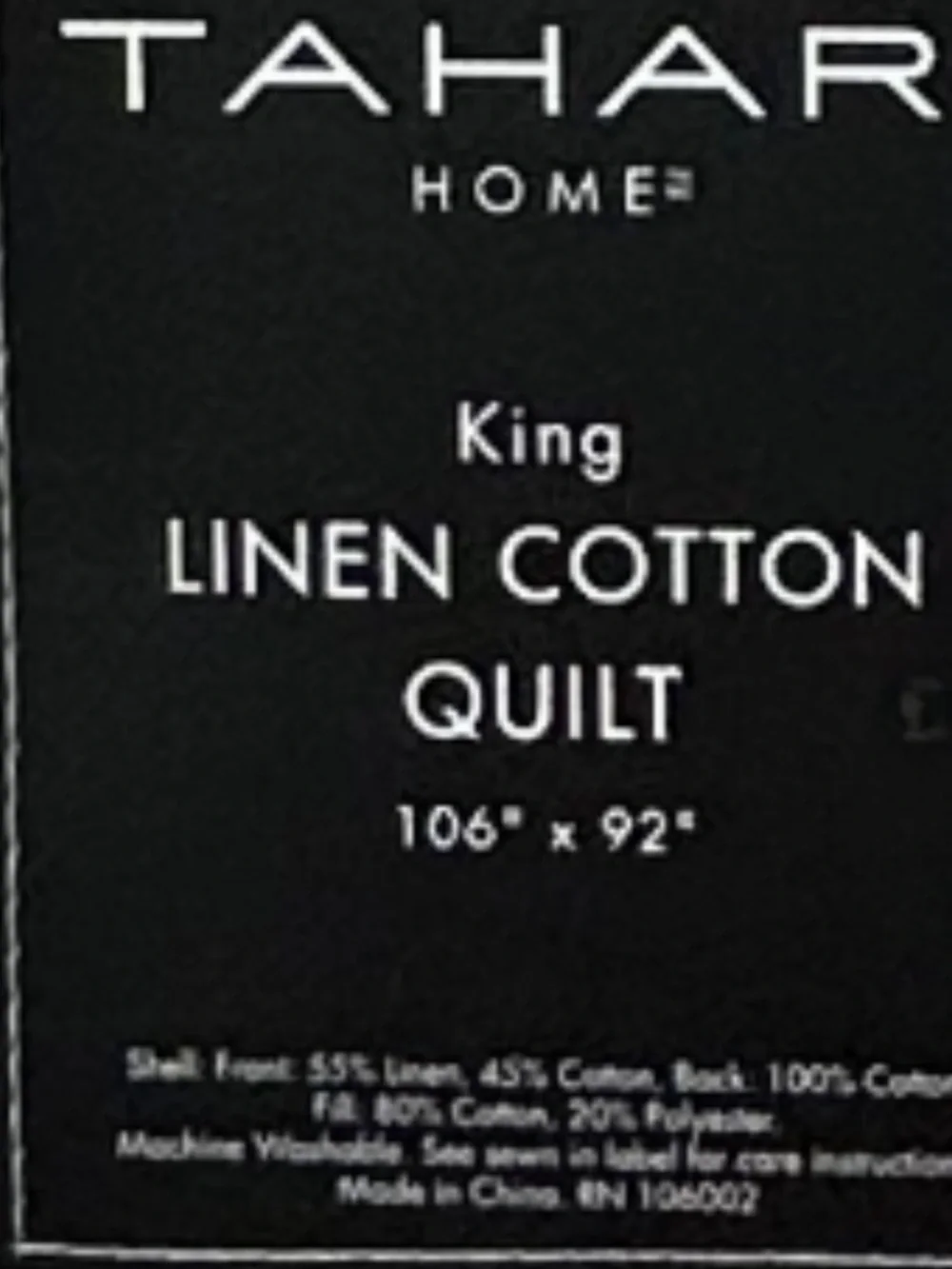 Tahari Pink Linen Cotton King Quilt 106”x92”